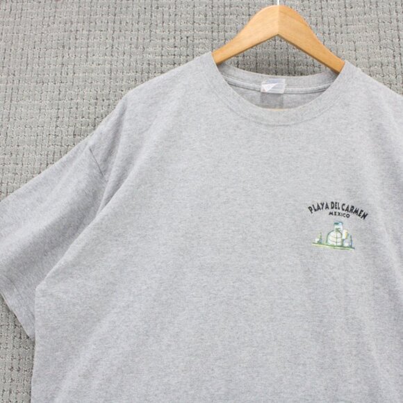 Vintage Yazbek Shirt Mens 2XL Gray Short Sleeve Playa Del Carmen Mexico Turtles - Picture 4 of 8